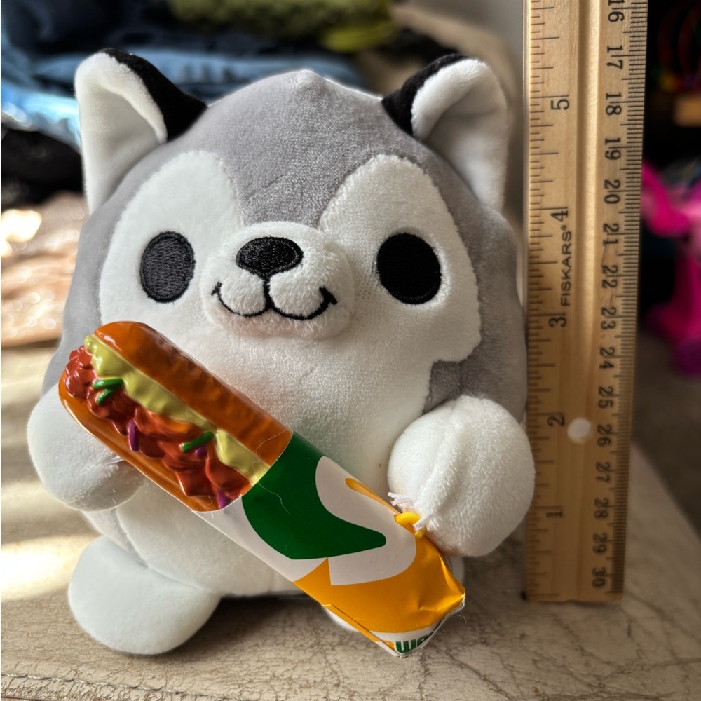 Gray and White Husky Plush Toy